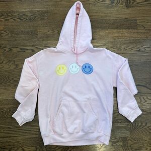Rue21 Pink Hoodie with Smiley Faces Size M